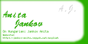 anita jankov business card